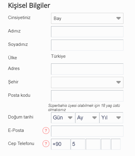 Süperbahis Üyelik Adım 2